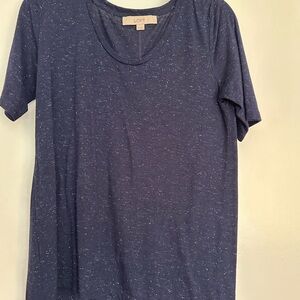 LOFT Midnight Blue Tee with Metallic